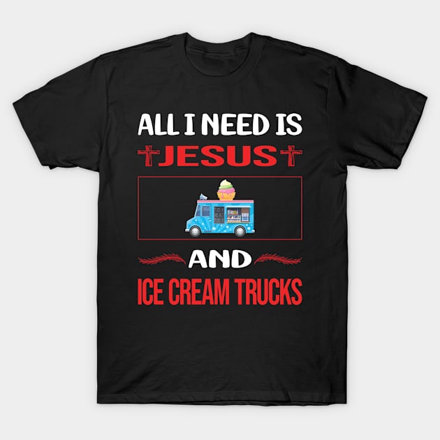 Funny Jesus Ice Cream Truck Trucks T-Shirt by lainetexterbxe49